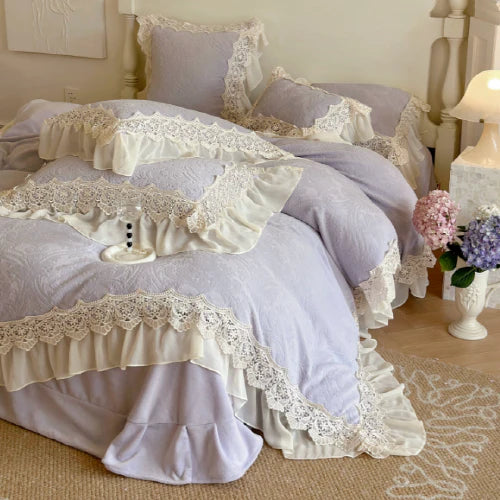 Purple Velvet Princess Douvet Cover Set