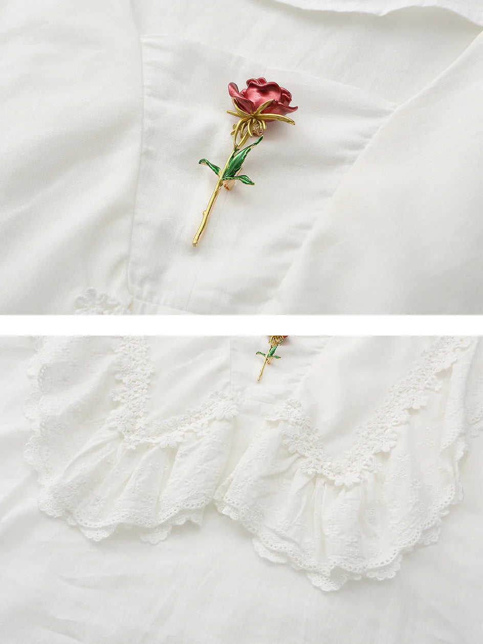 Lucy's Retro Floral Elegance Blouse