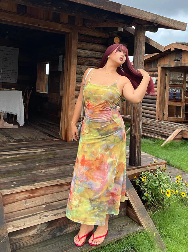 Watercolor Meadow Mesh Dress