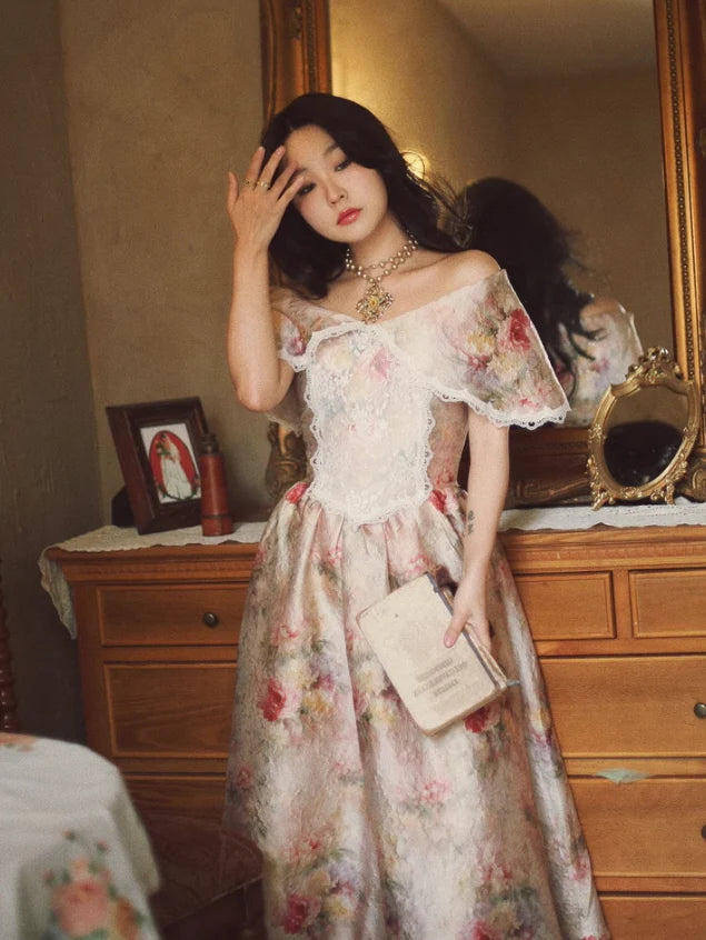 Victorian Floral Lace Elegance Dress