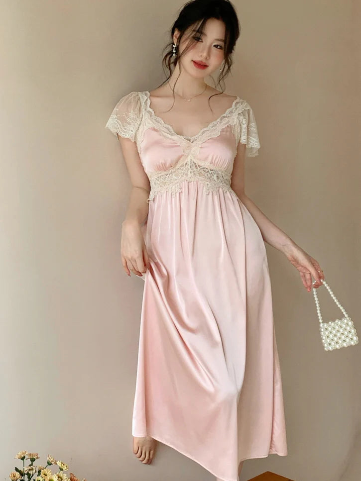 Vintage Light Pink Lace Nightgown