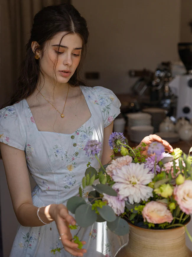 Whispering Blossoms Cotton Dress