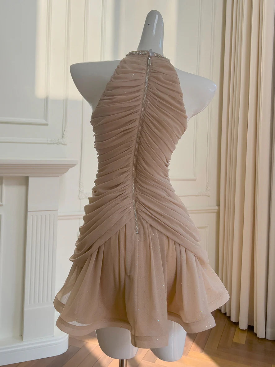 Glitter Blossom Embellished Mini Dress