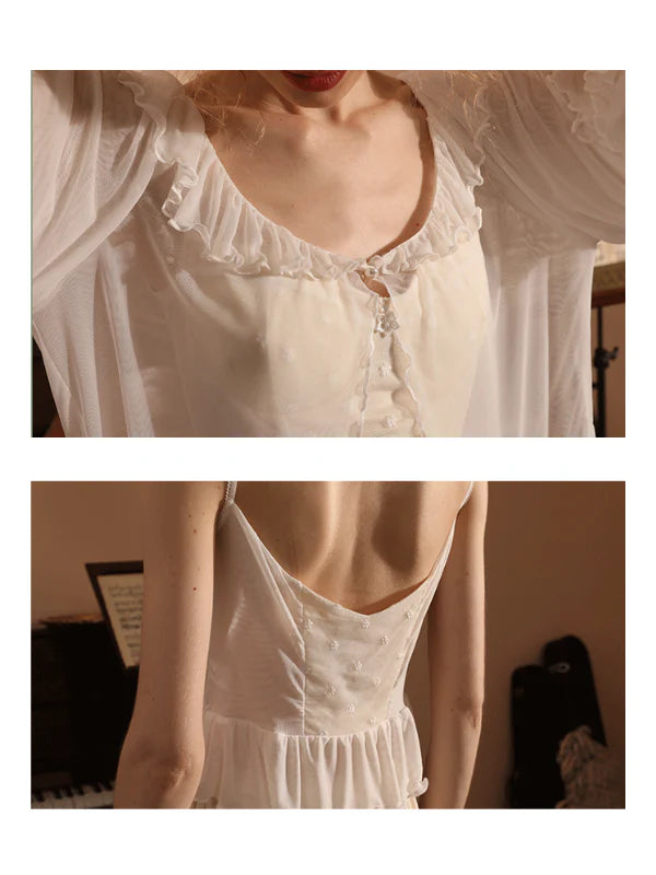 Dreamy Lace-Trim Fairy Pajamas Set