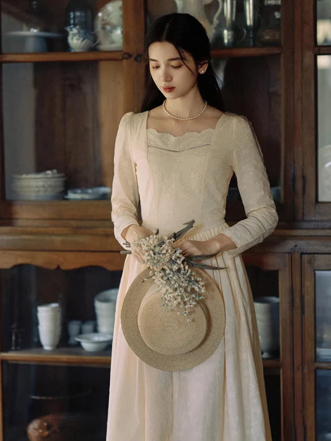 Timeless Elegance Cotton Embroidered Dress