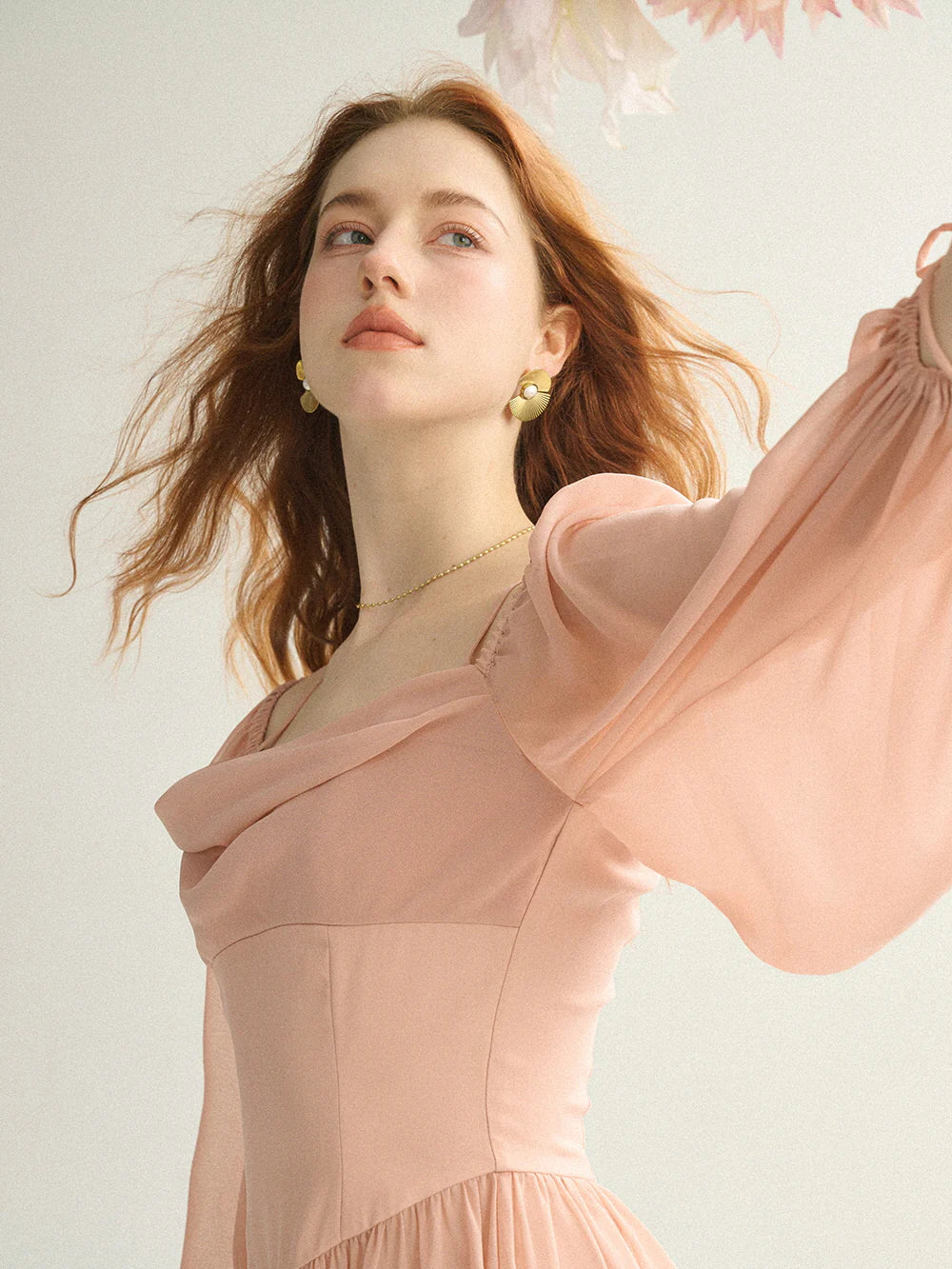 Enchanted Blush Off-Shoulder Gown