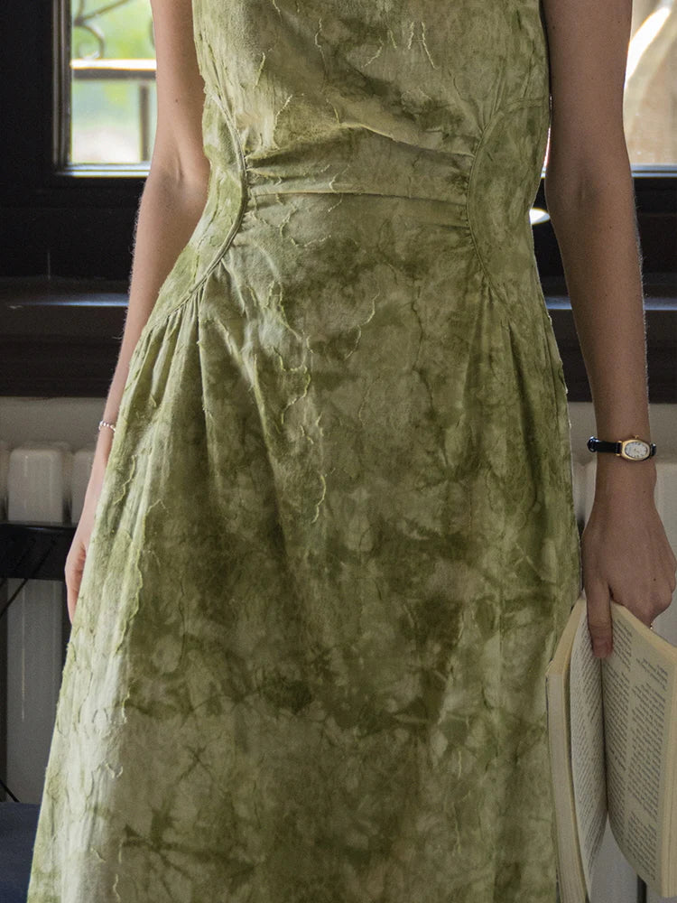 Olive Dream Linen Sundress