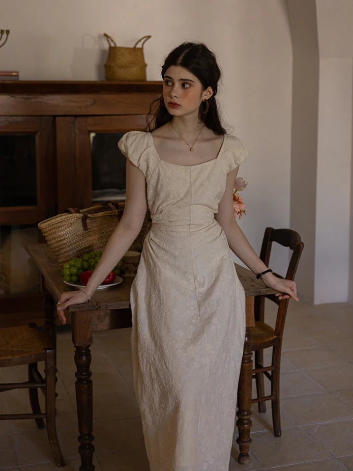 Floral Embroidered Cotton Dress