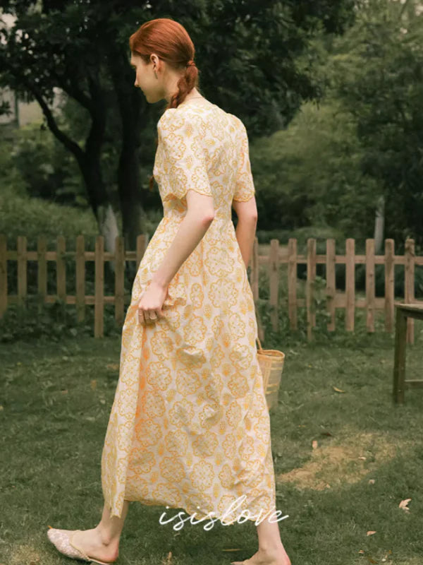 Sunlit Yellow Blossom Dress