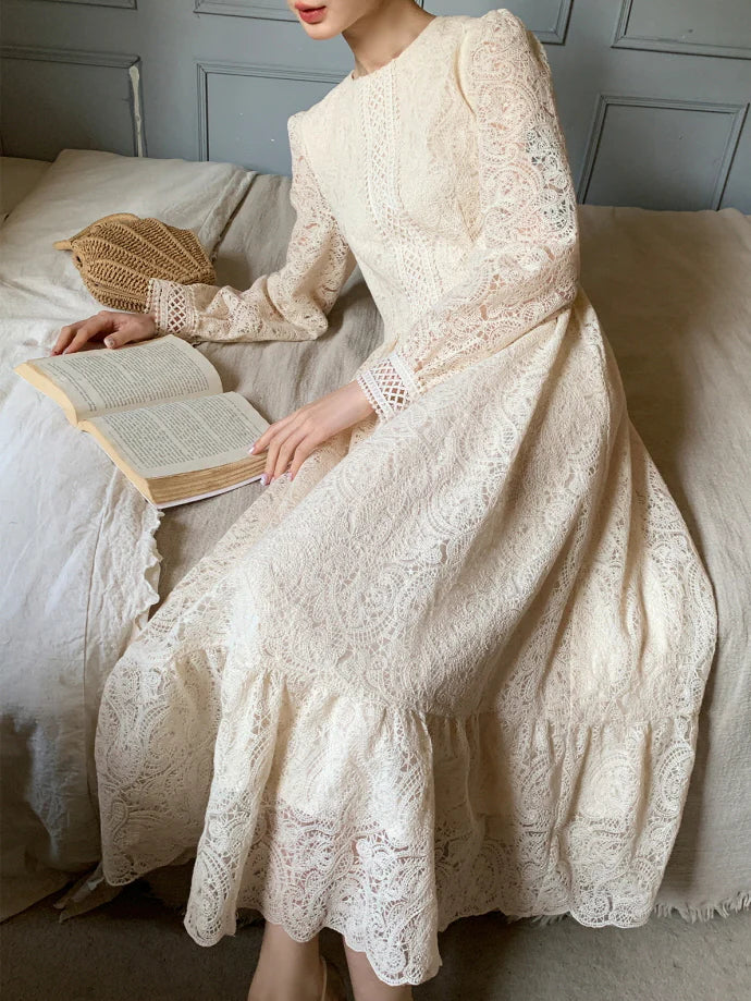 Ivory Vintage Lace Dress