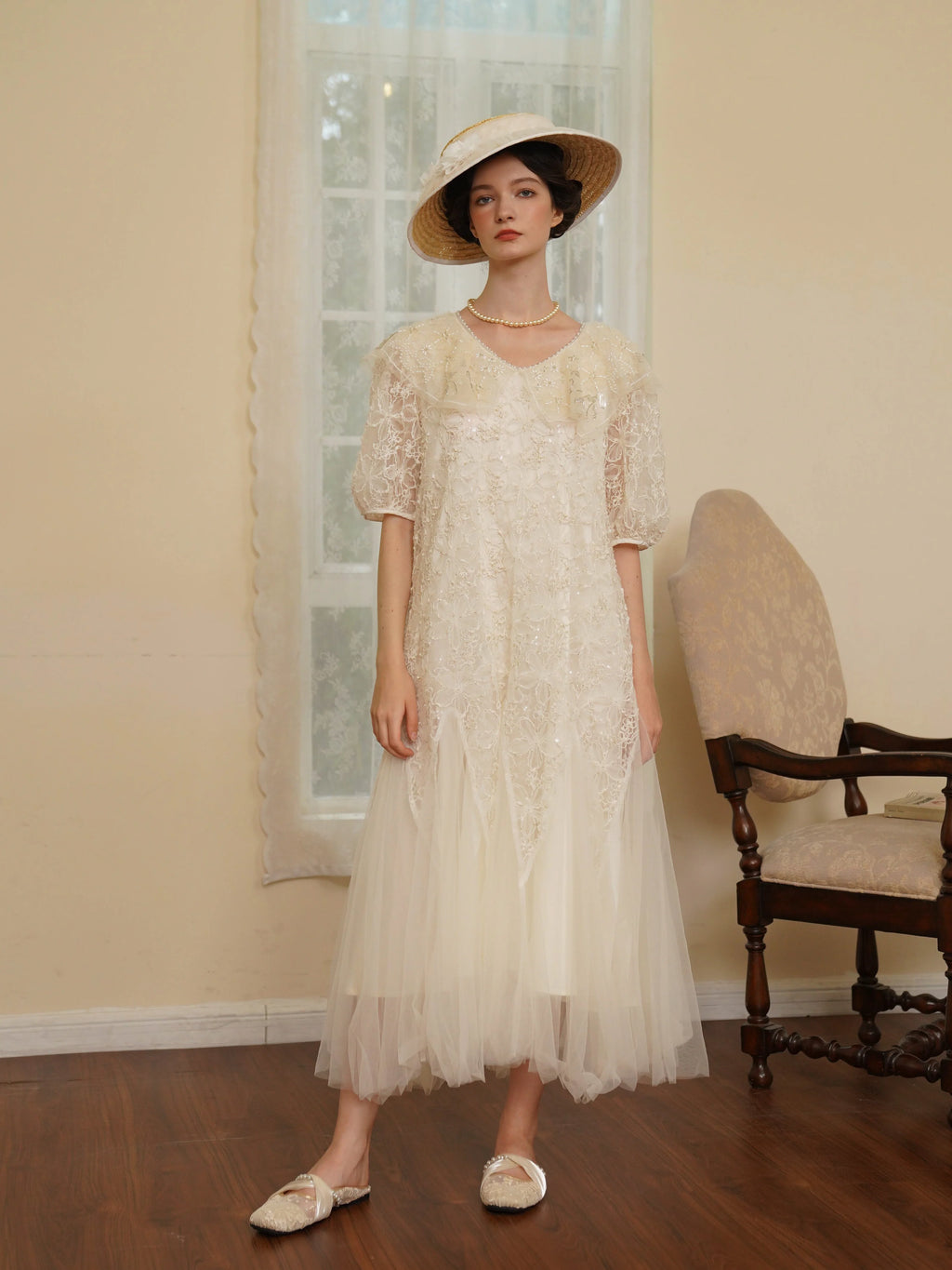 Ivory Lace Garden Waltz Dress