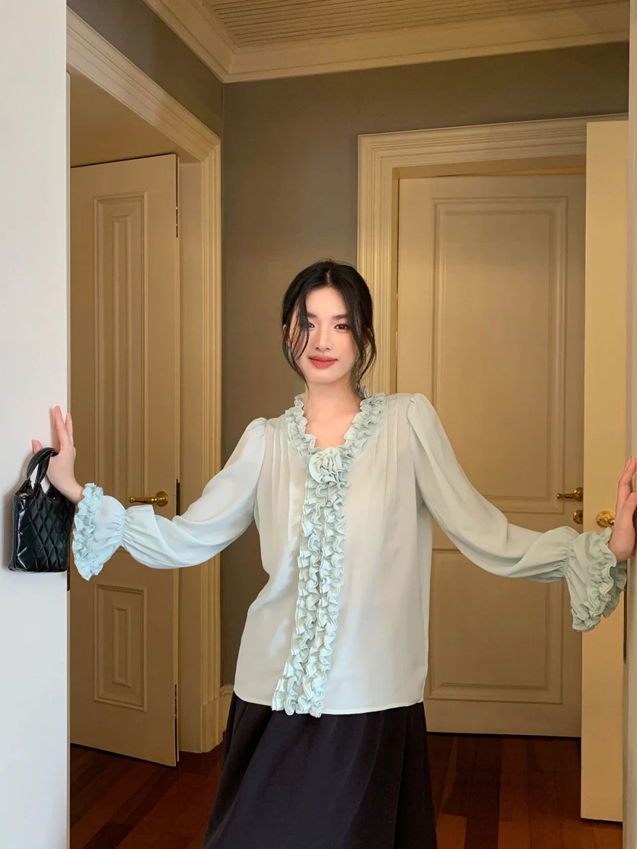 Romantic Ruffle Rose Blouse