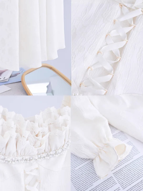 Elegant Lace Princess Ivory Dress