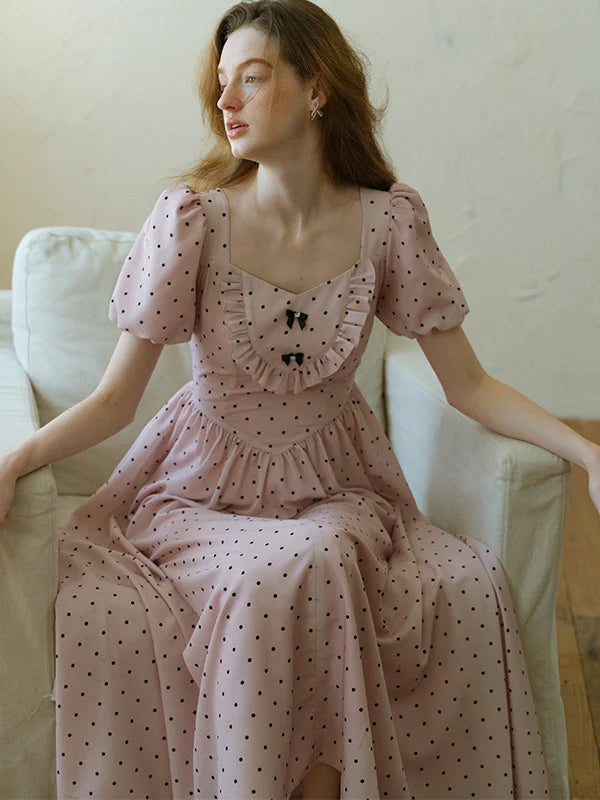 Pink Polka Dot Sweetheart Dress