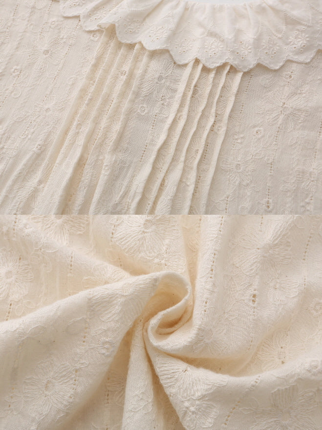 Antique Cream Lace Panel Blouse