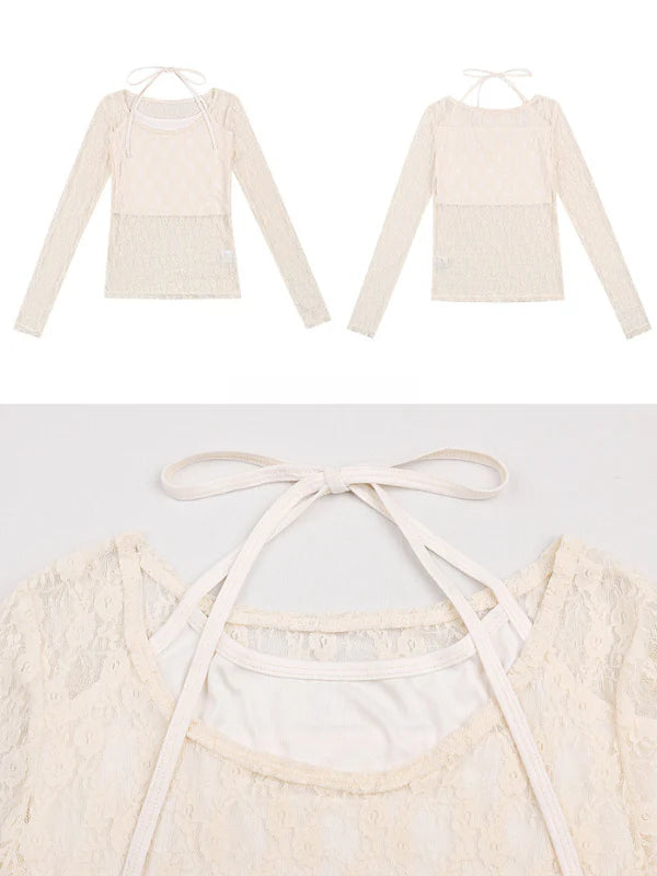 Delicate Lace Long-Sleeve Top