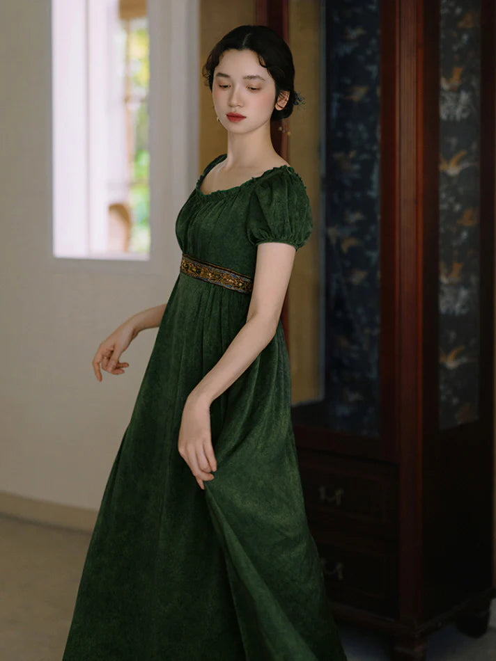 Enchanted Forest Velvet Empire Dress