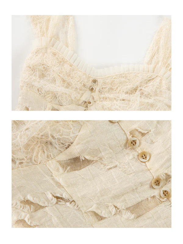 Ethereal Lace Bustier & Layered Tulle Skirt