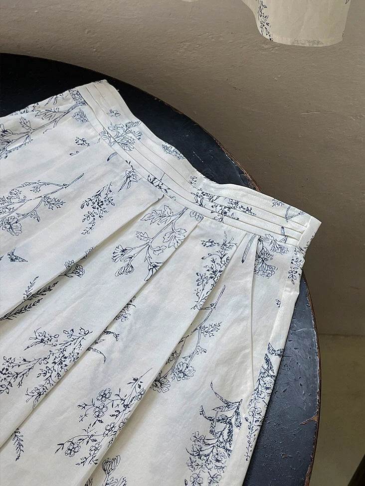 Emma's Sky Blossom Cottage Skirt