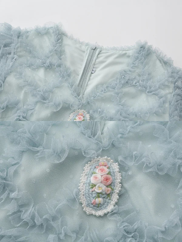 Light Blue Princess Ruffle Garden Dress