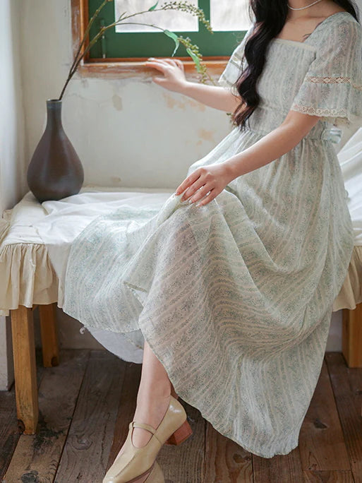 Emily's Sky Blue Floral Print Dress