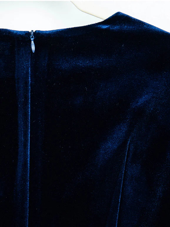 Midnight Elegance Velvet Wrap Dress