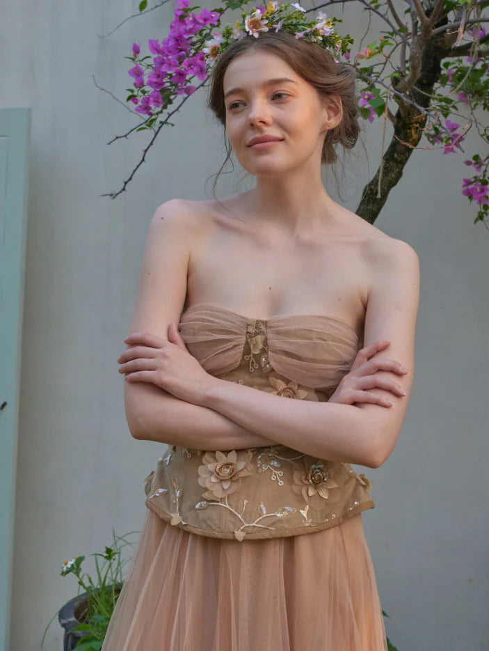 Blossom Garden Embroidered Corset & Skirt