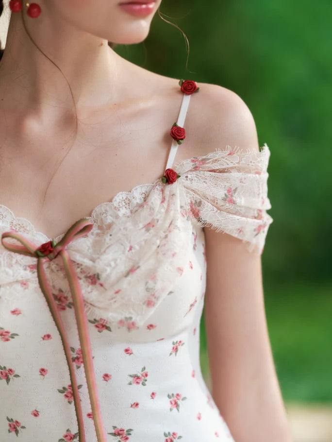 Rosebud Lace Garden Mini Dress