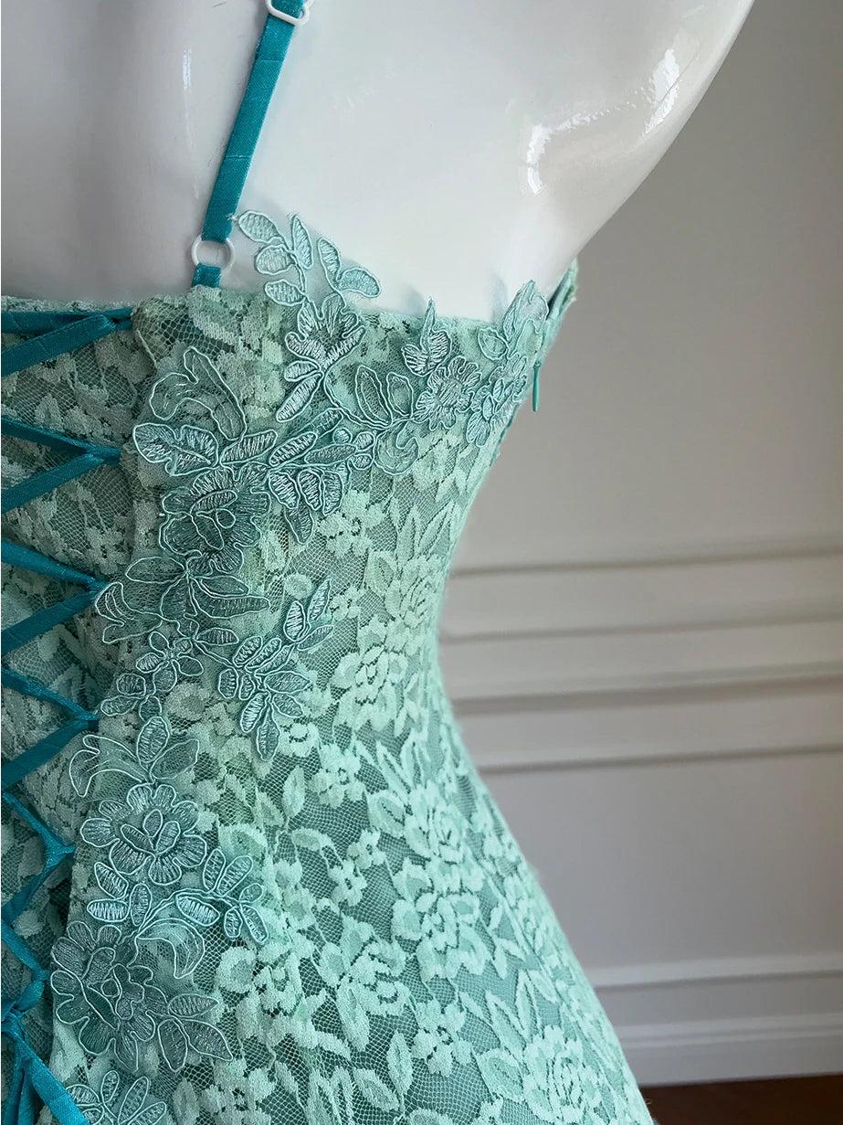 Fairytale Floral Blue Lace Dress