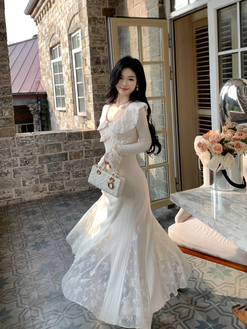 Princess Ruffle Lace Elegance Gown