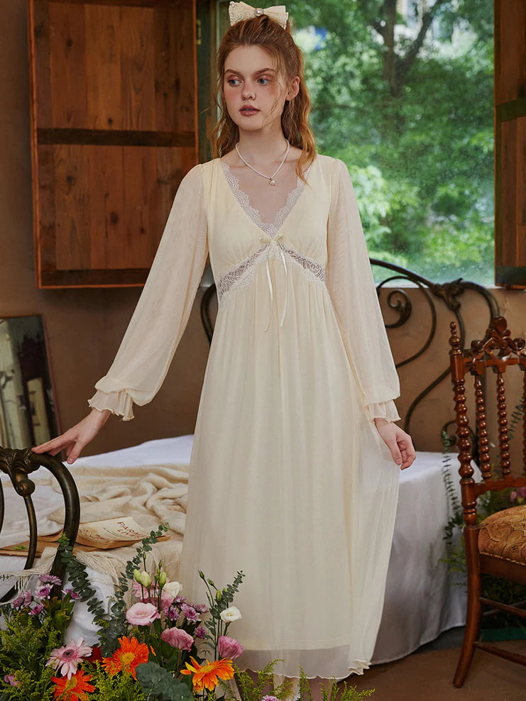 Dreamy Lace-Trimmed Nightgown