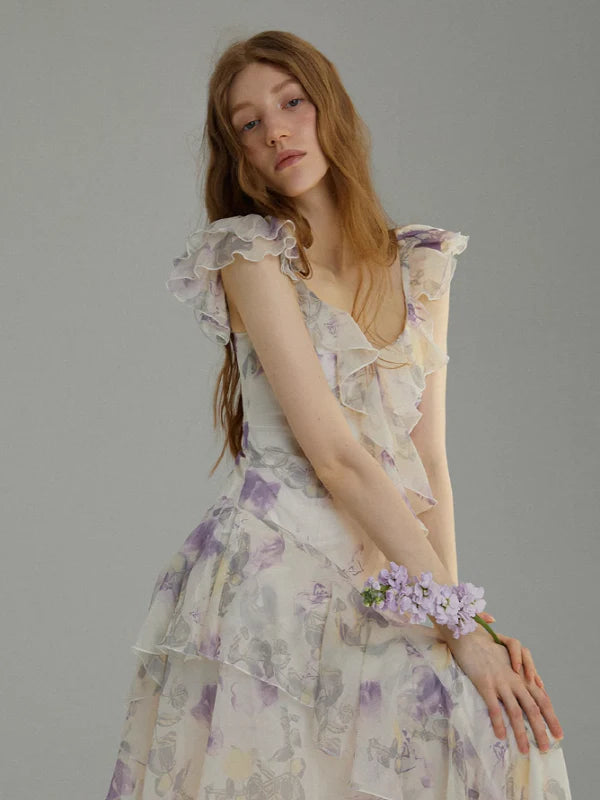 Purple Blossom Fairy Frill Dress