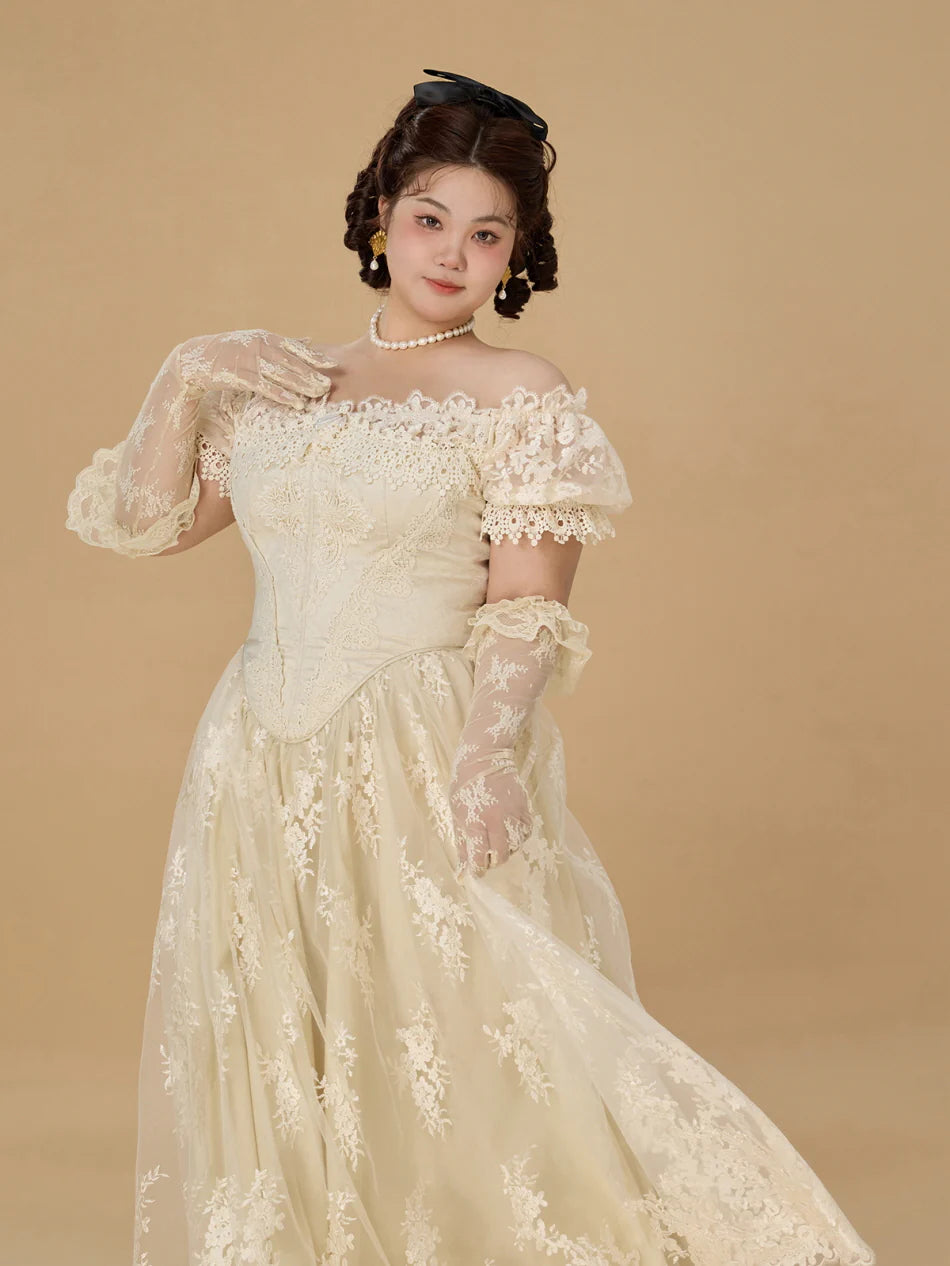 Royal Ivory Lace Ball Gown
