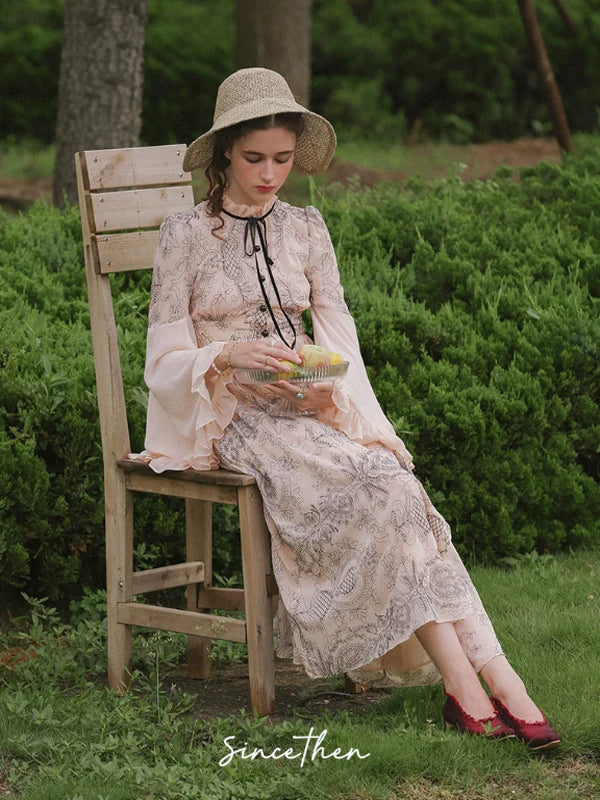 Vintage Pink Chiffon Elegance