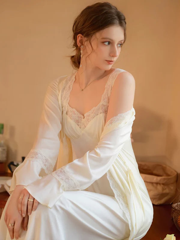 Elegant Whisper Night Dress Ensemble