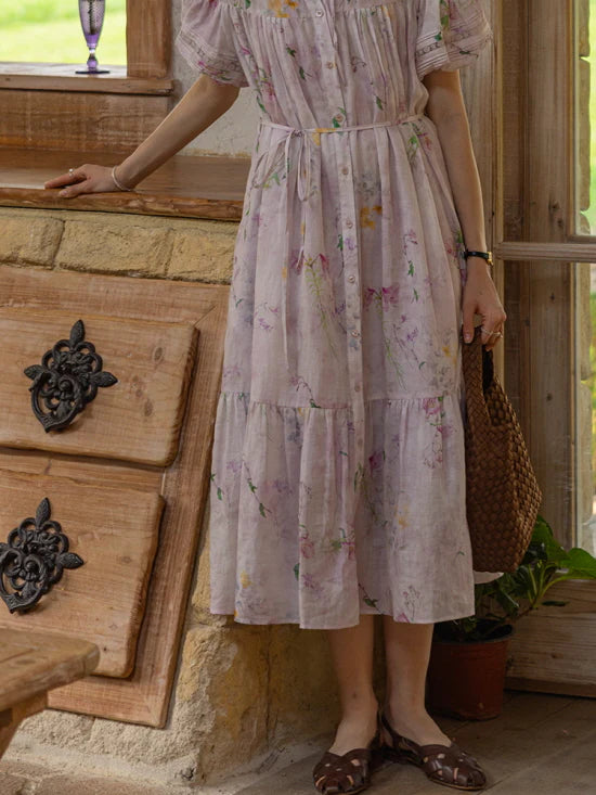 Lavender Meadow Floral Tiered Dress