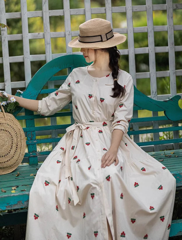 Springtime Serenade Embroidered Dress