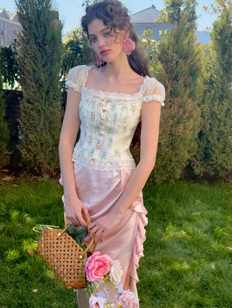 Floral Garden Lace Corset Top