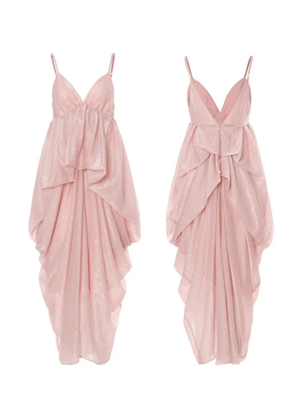 Ethereal Blush Draped Gown