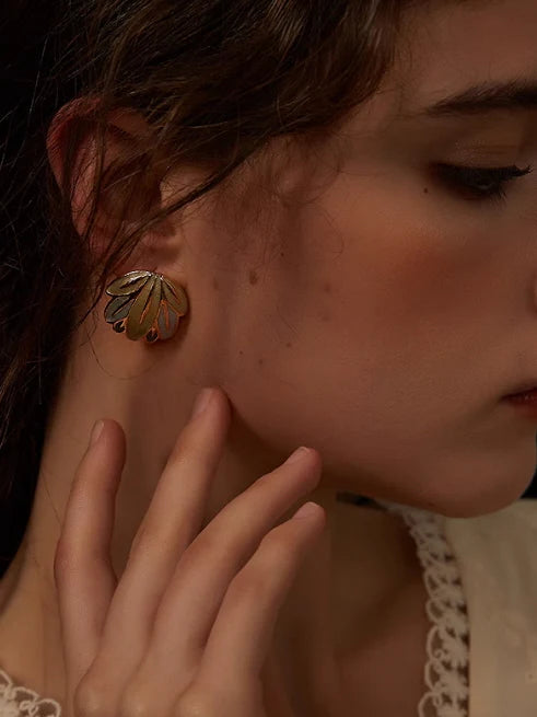 Vintage Leaf Stud Earrings