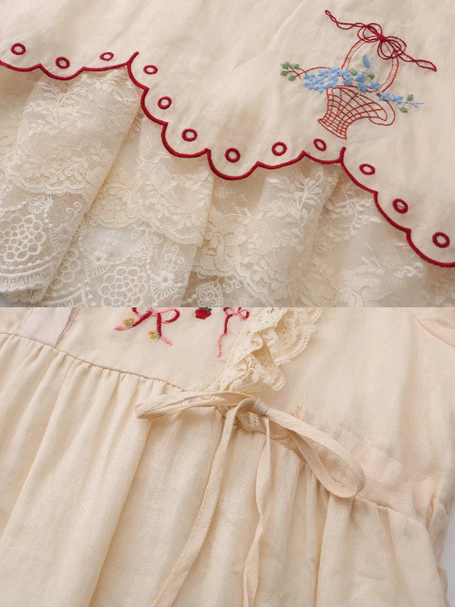 Ramie Embroidered Garden Dress