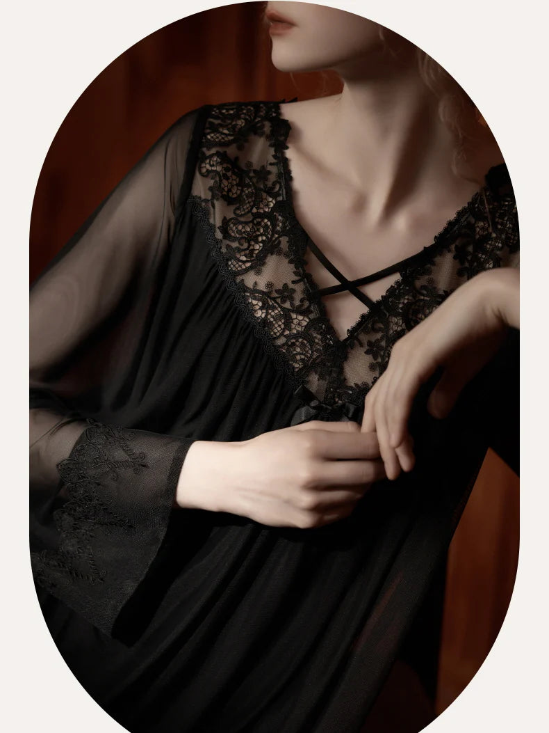 Romantic Lace Sheer Nightgown