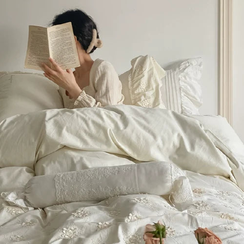 Ivory Blossom Cottagecore Bedding Set
