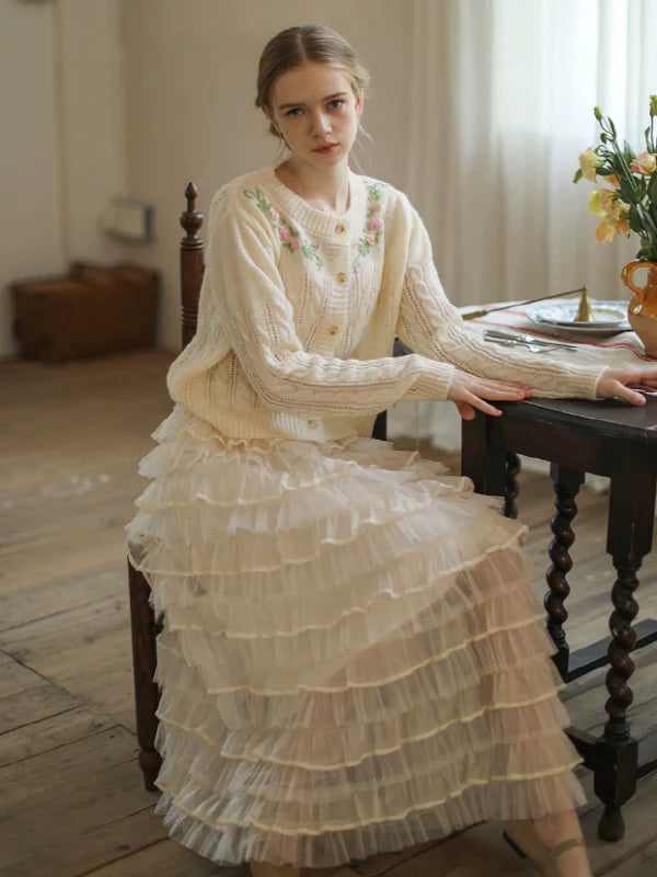 Enchanted Forest Layered Frill Skirt