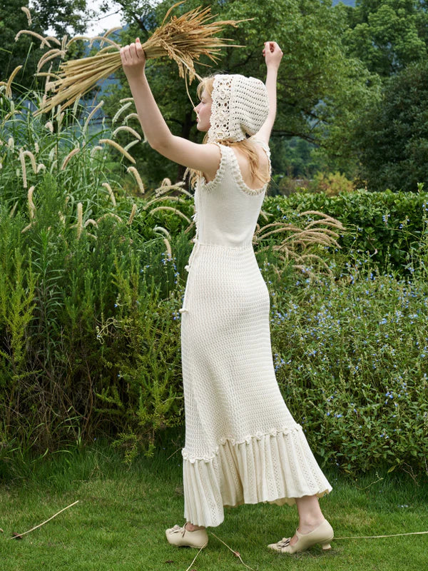 Ivory Ribboned Wool Cardigan