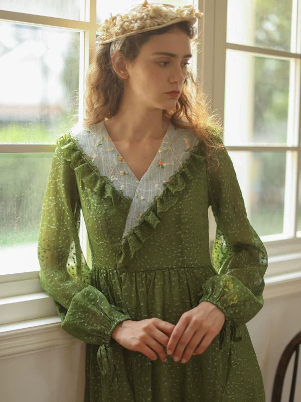 Green Serenity Frills Dress