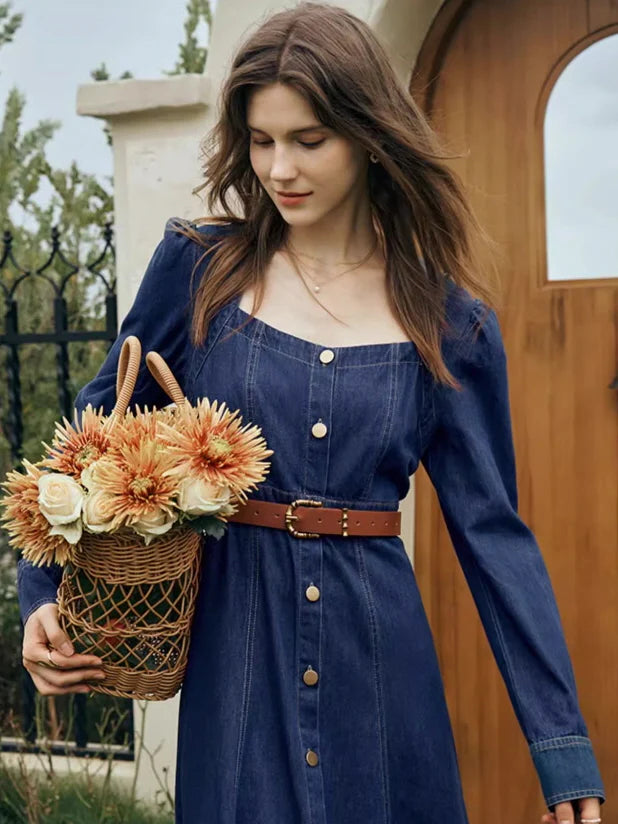 Vintage Indigo Denim Dress