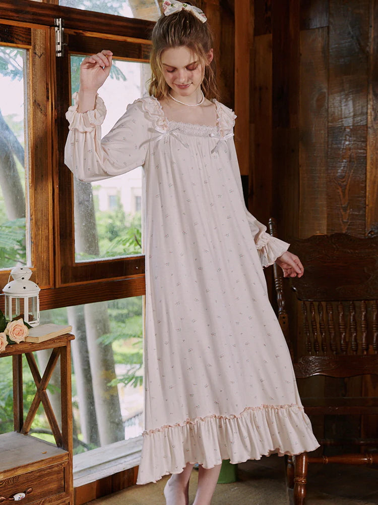 Seraphina Floral Ruffled Nightgown
