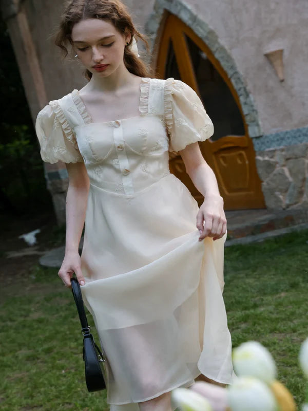 Enchanted Bloom of the Ivory Dawn Dress