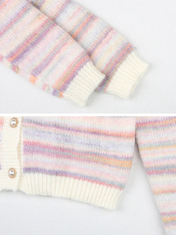 Pastel Dream Striped Cozy Cardigan